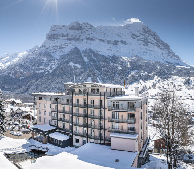 belvedere hotel in grindelwald in winter